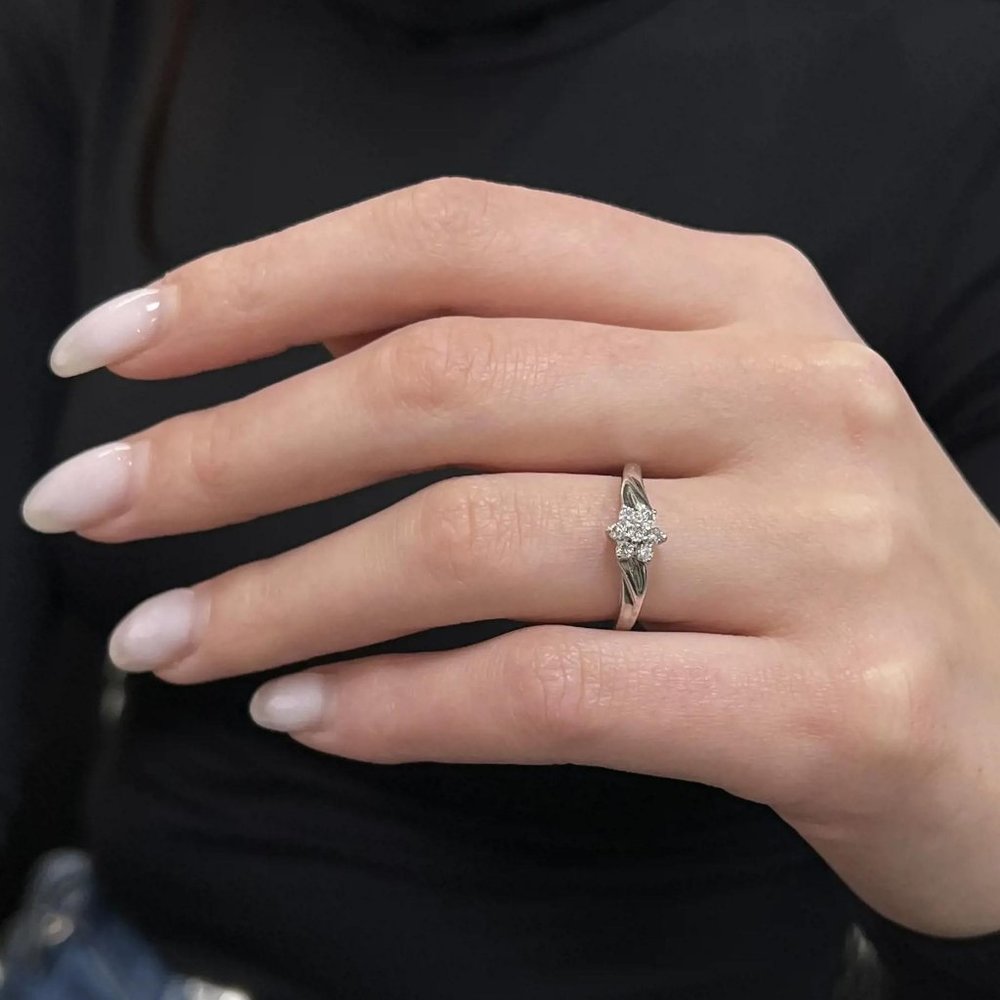 Rachel Koen 0.50Cttw Round Cut Diamond Ladies Ring 10K White Gold Size 5.5